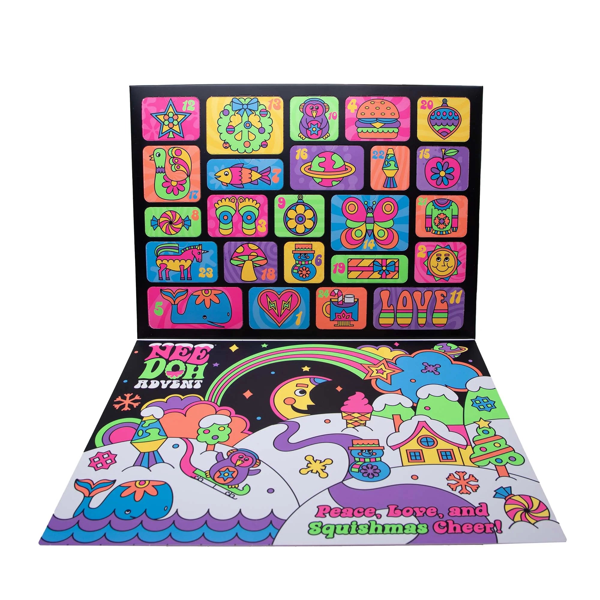 Needoh Advent Calendar, 24 Days of Surprise Mini Squish Sensory Toys, Children Ages 3 and Up