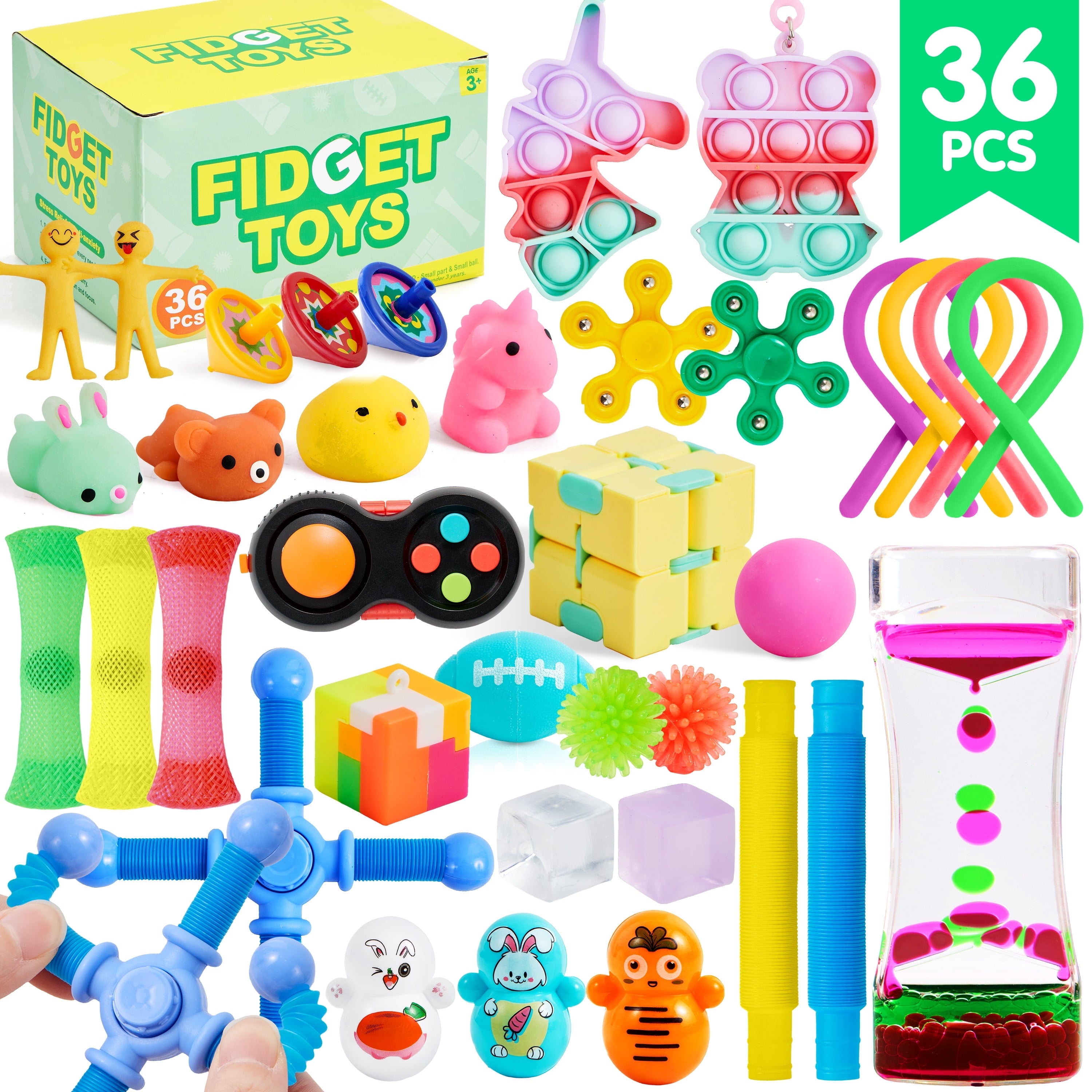 36 Pack Fidget Toys Adults Party Favors, Autism Sensory Toys for Kids with ADHD Treasure Box Toys Classroom Prizes Stress Relief Gifts Pinata Stuffers Goodie Bag Fillers