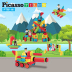 Picassotiles Magnetic Tiles for Kids – 116PCS Hedgehog Playset STEM Building Blocks Educational Toy