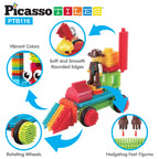 Picassotiles Magnetic Tiles for Kids – 116PCS Hedgehog Playset STEM Building Blocks Educational Toy