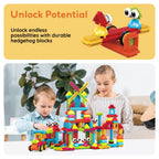 Picassotiles Magnetic Tiles for Kids – 116PCS Hedgehog Playset STEM Building Blocks Educational Toy