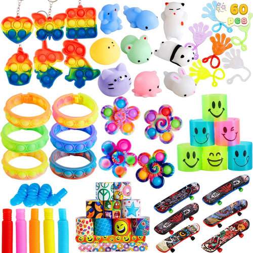 60 Pcs Party Favors, Popular Fidget Toys Birthday Goodie Bags Fillers for Kids Pinata Stuffers
